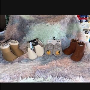 Carter's Cozy Baby Shoes - Brown, Cream, Gray